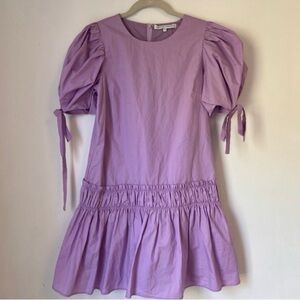 English Factory Poplin Ruffled Babydoll Mini Dress